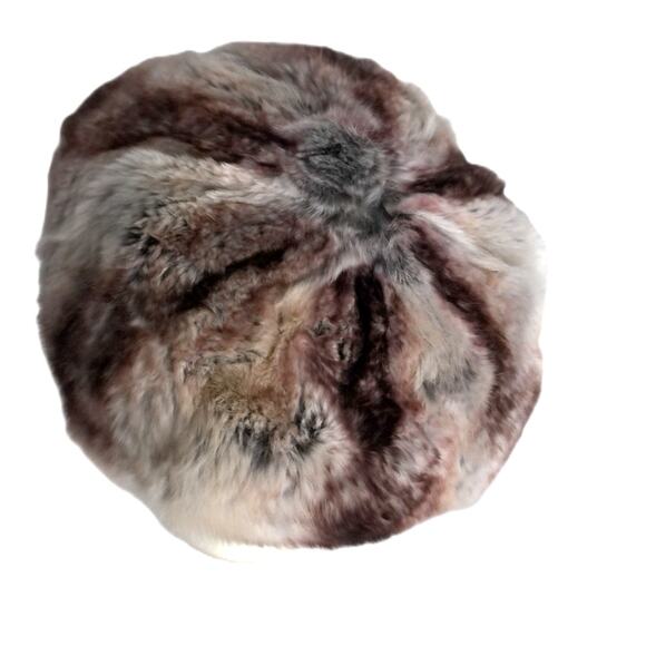 Vintage 1960s Claire of Cameo Paris Chinchilla Fur Pillbox Beret Hat Mod Winter main image 7